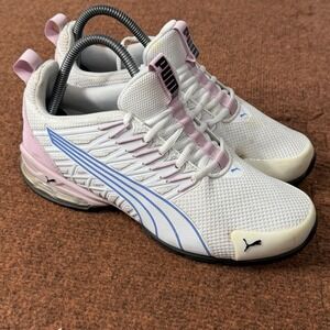 B- Puma Cell Vive Clean Womens‎ Running Shoes White Pink Blue 309720-06 Size 8